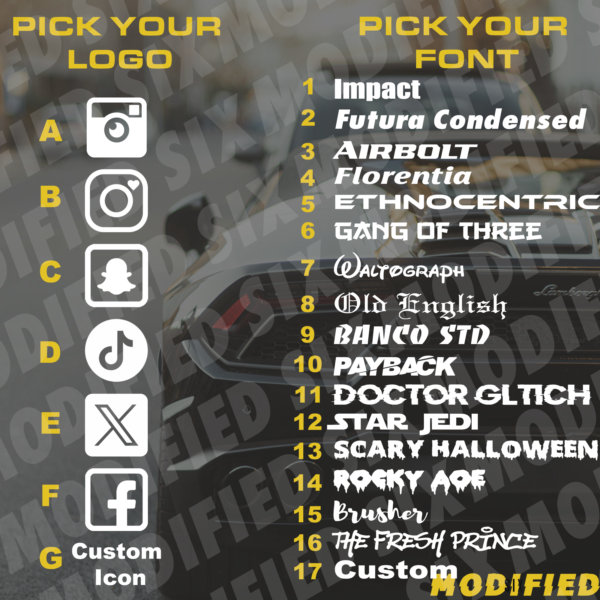 CUSTOM Instagram, Snapchat , Facebook, X Twitter, Youtube Die Cut Vinyl Car Decal Social Media Handle @ Sticker Your Text Here Long