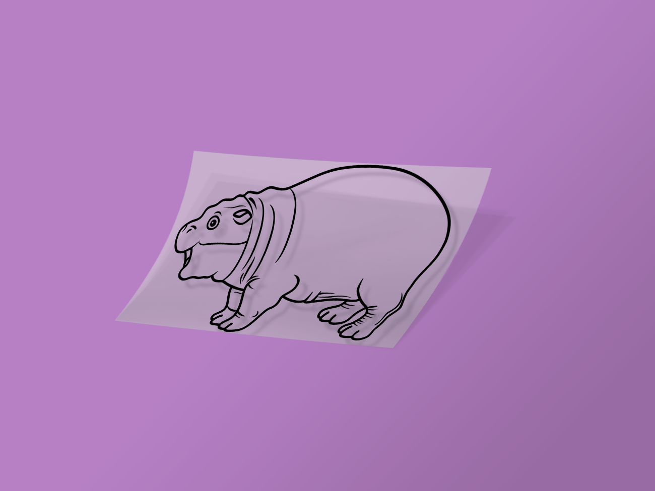 Moo Deng Standing Cute Decal Reflective Hippo Sticker (Style 2) - modifiedsix