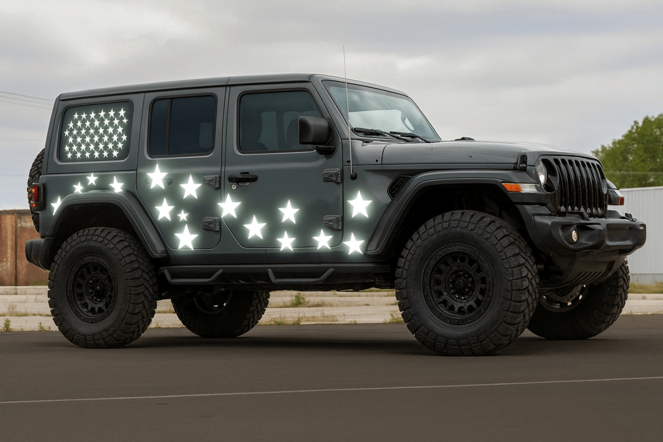 Reflective Star Decal Pack DIY Vinyl Stickers Jeep Wrangler SUV Gladiator 55+ - modifiedsix
