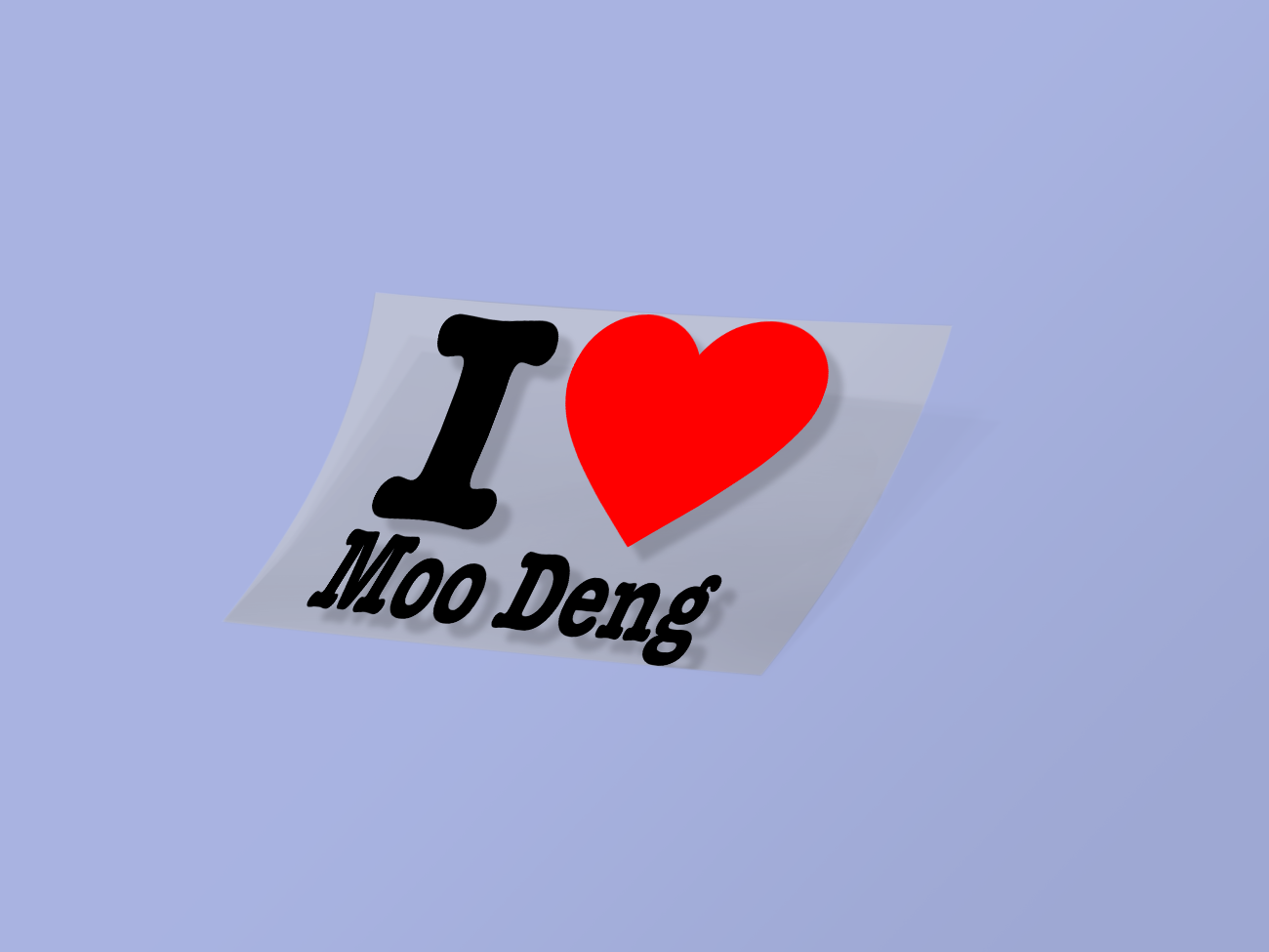 I Heart Moo Deng Text Decal