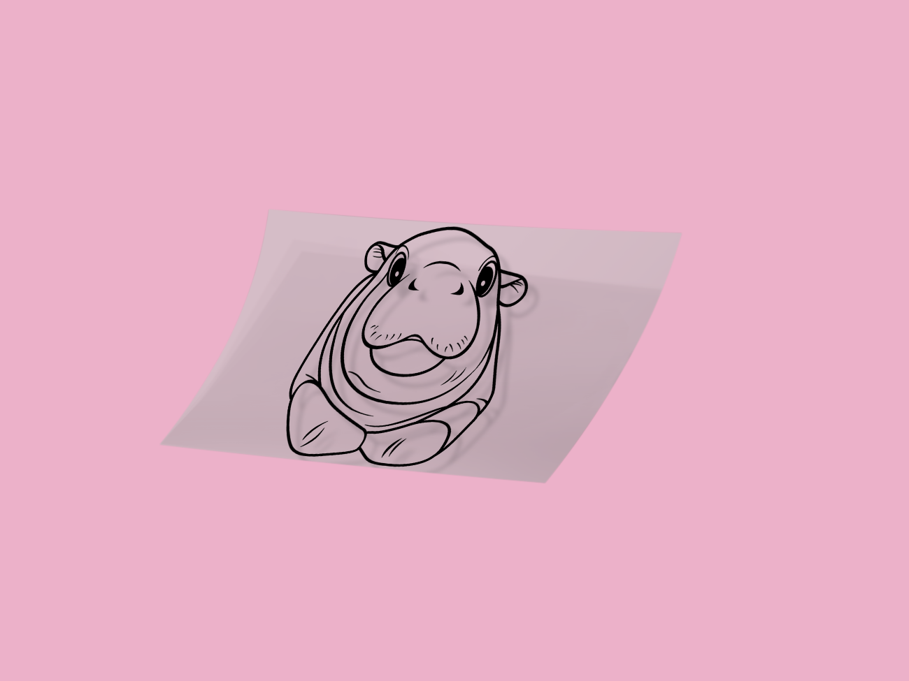 Moo Deng Standing Cute Decal Reflective Hippo Sticker (Style 1)