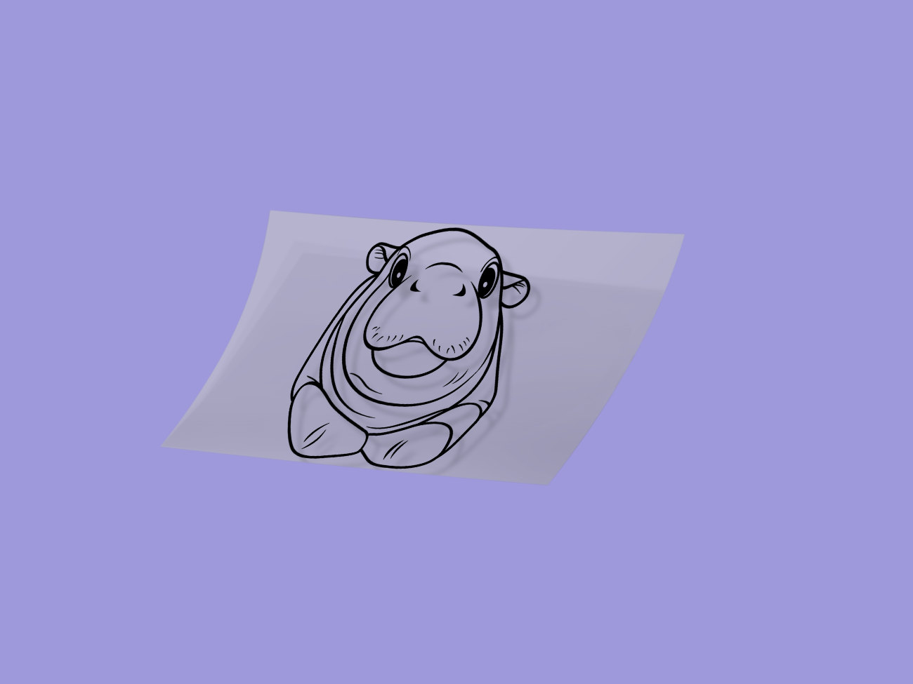 Moo Deng Standing Cute Decal Reflective Hippo Sticker (Style 1)