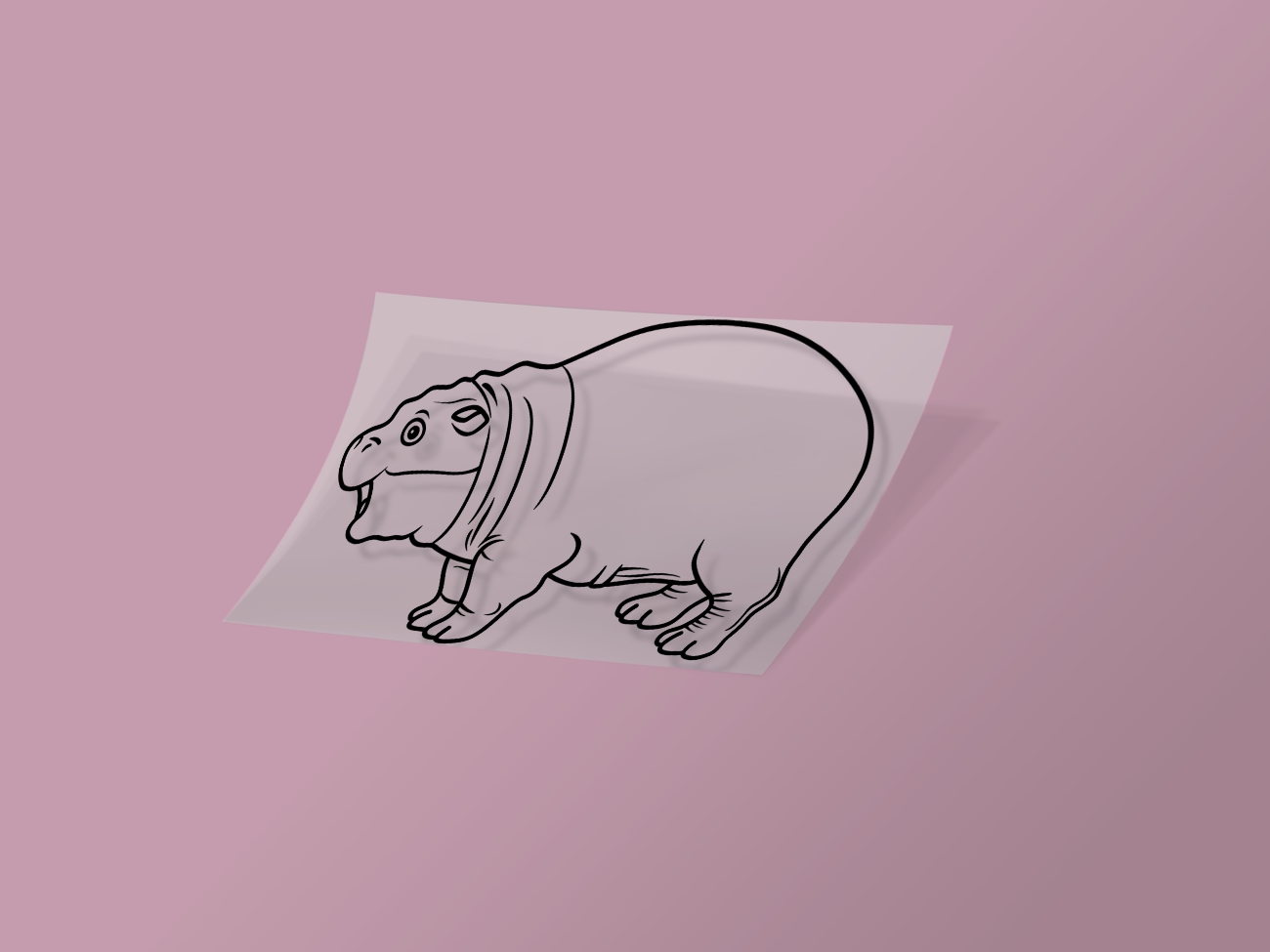 Moo Deng Standing Cute Decal Reflective Hippo Sticker (Style 2)