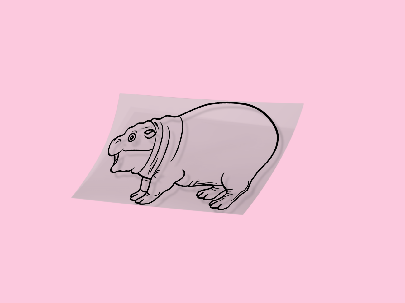 Moo Deng Standing Cute Decal Reflective Hippo Sticker (Style 2)