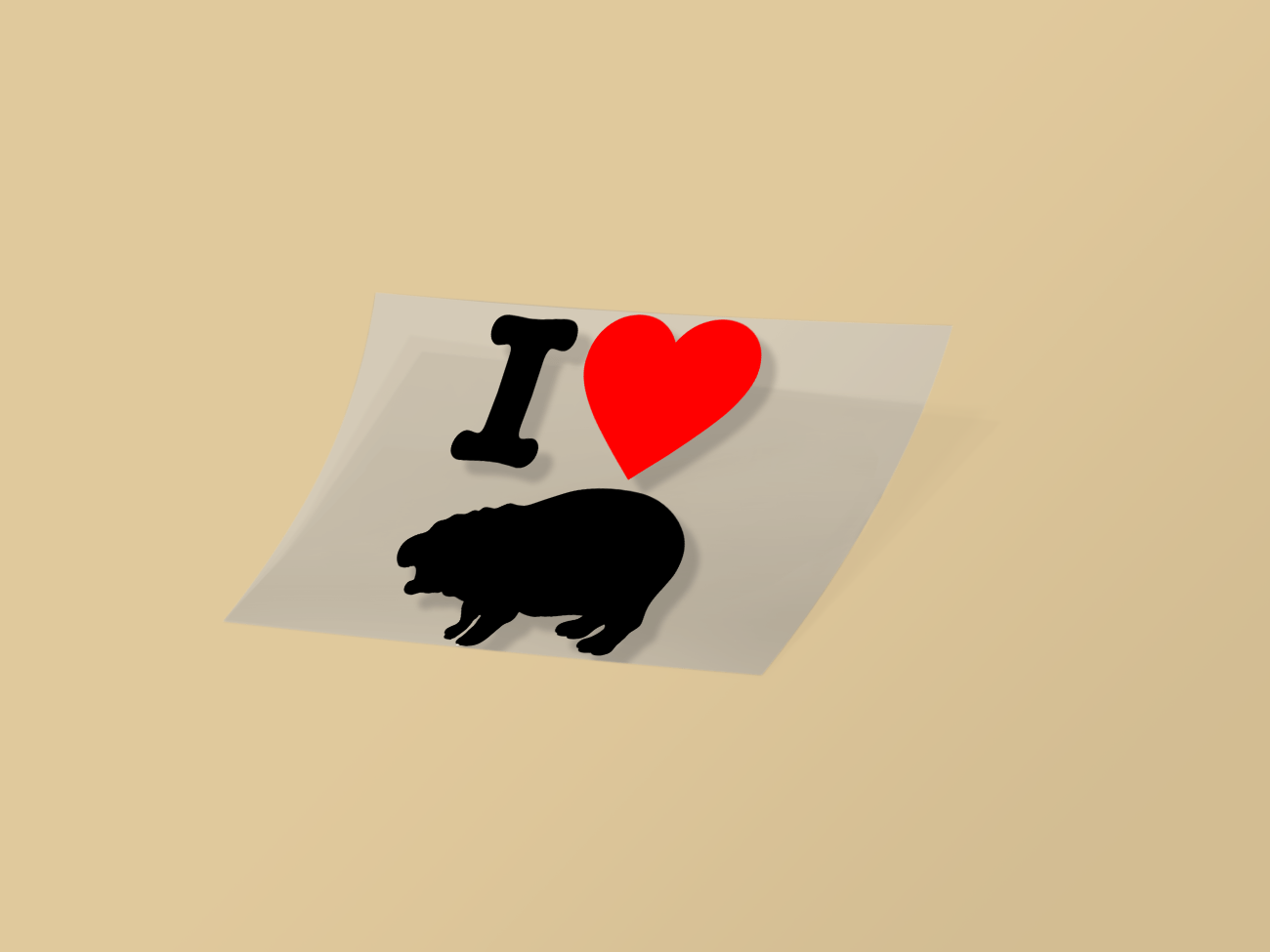 I Heart Moo Deng Silhouette Decal - modifiedsix