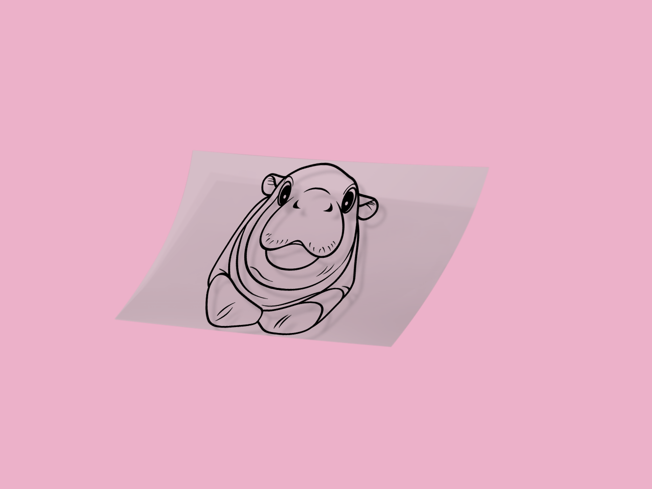 Moo Deng Standing Cute Decal Reflective Hippo Sticker (Style 1) - modifiedsix