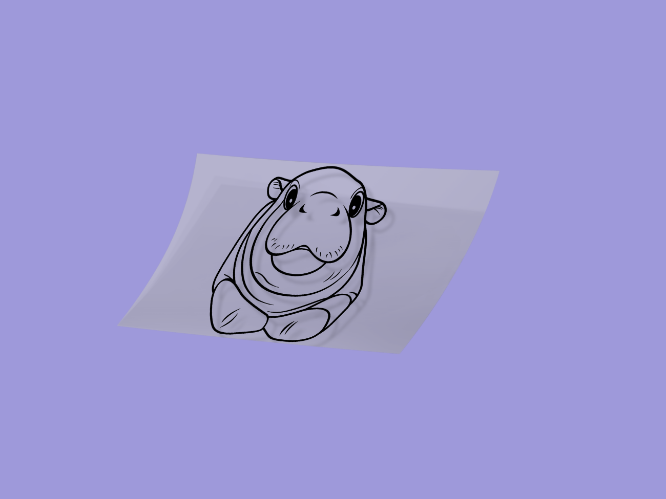 Moo Deng Standing Cute Decal Reflective Hippo Sticker (Style 1) - modifiedsix