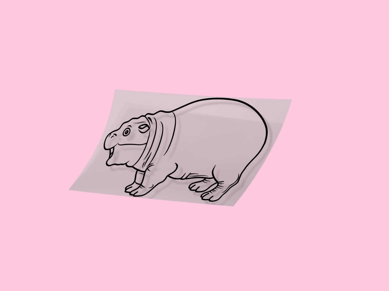 Moo Deng Standing Cute Decal Reflective Hippo Sticker (Style 2) - modifiedsix