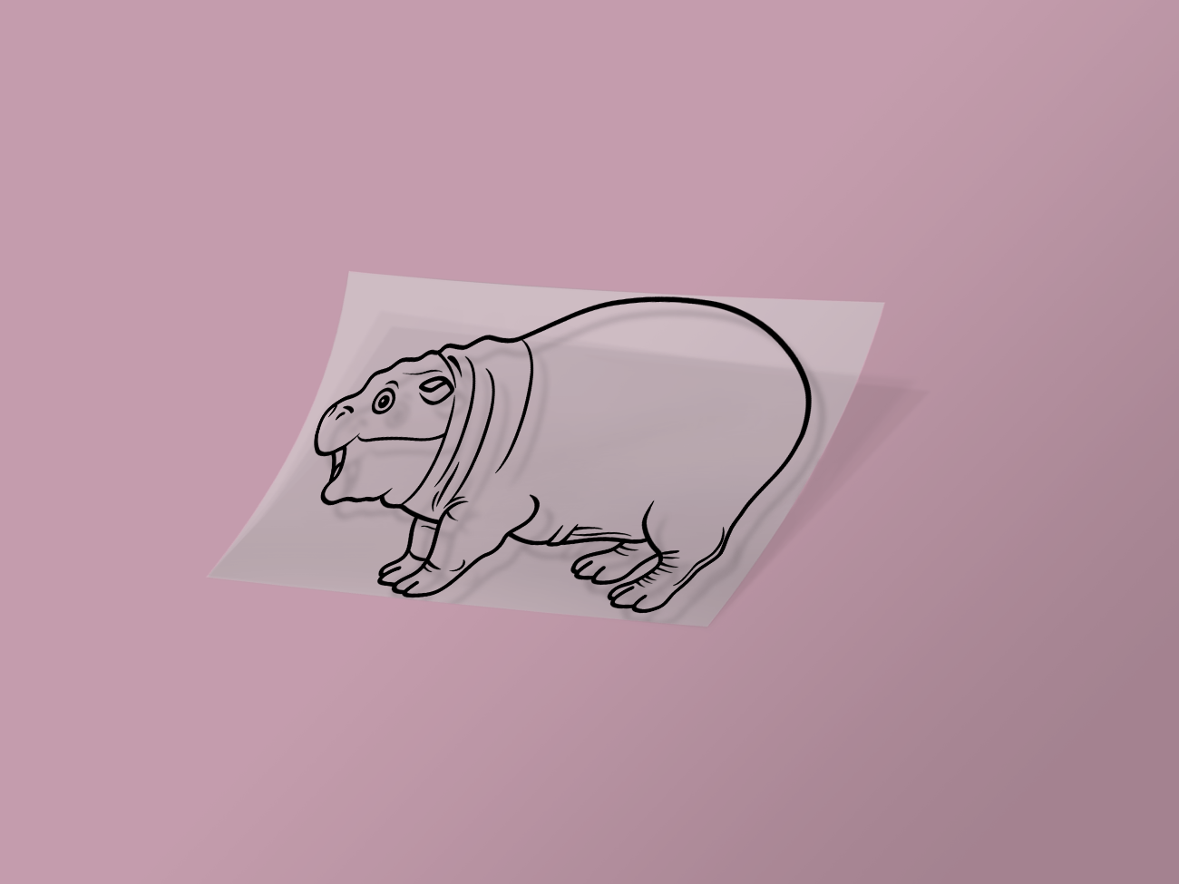 Moo Deng Standing Cute Decal Reflective Hippo Sticker (Style 2) - modifiedsix