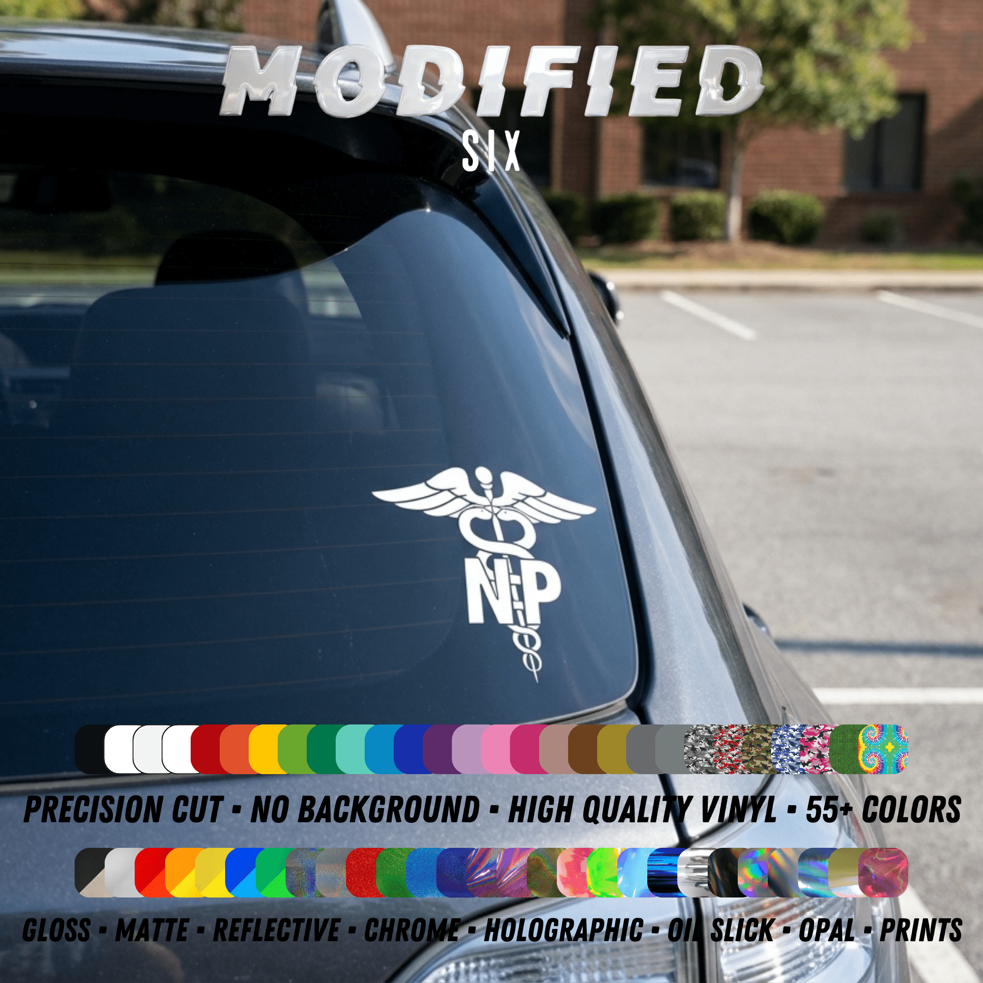 Reflective NP Nurse Practitioner Sticker Decal Car Custom - modifiedsix