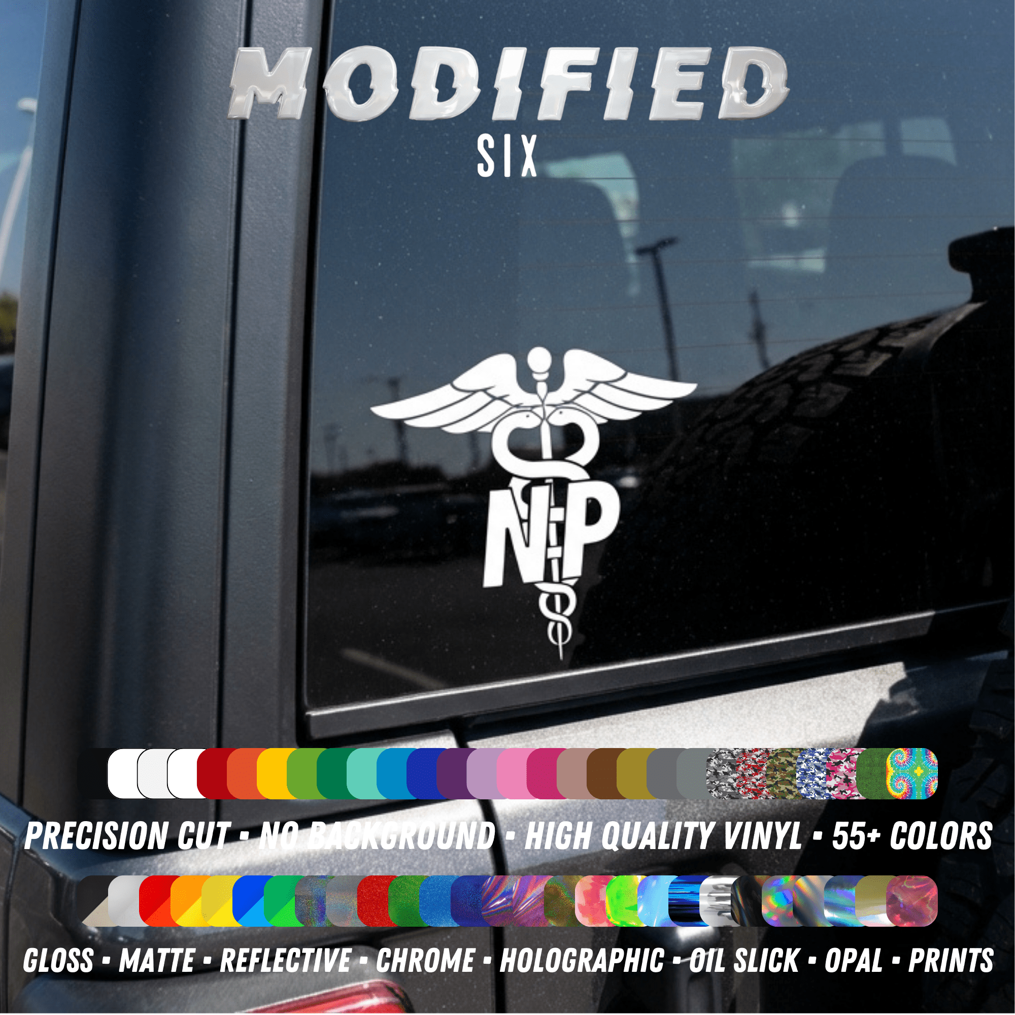 Reflective NP Nurse Practitioner Sticker Decal Car Custom - modifiedsix