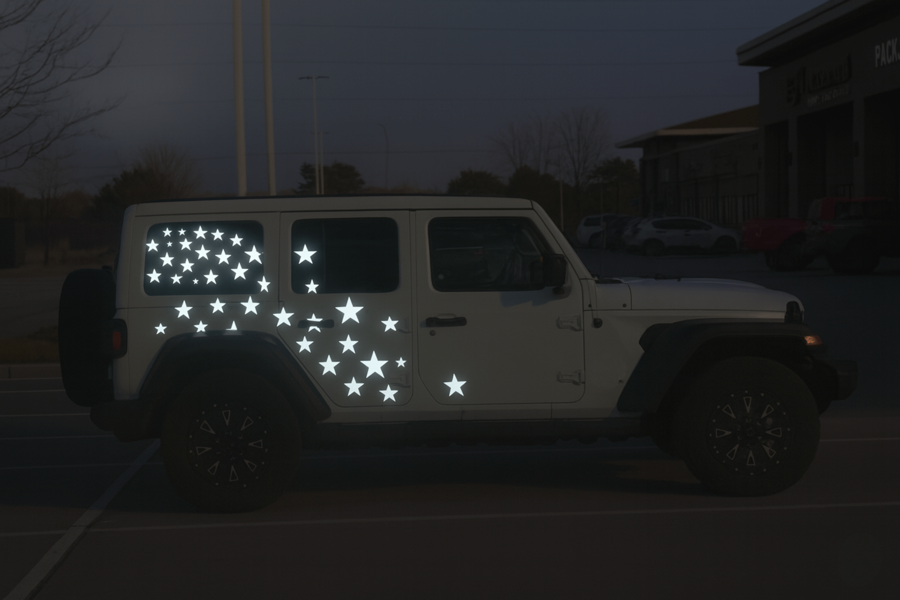 Reflective Star Decal Pack DIY Vinyl Stickers Jeep Wrangler SUV Gladiator 55+ - modifiedsix
