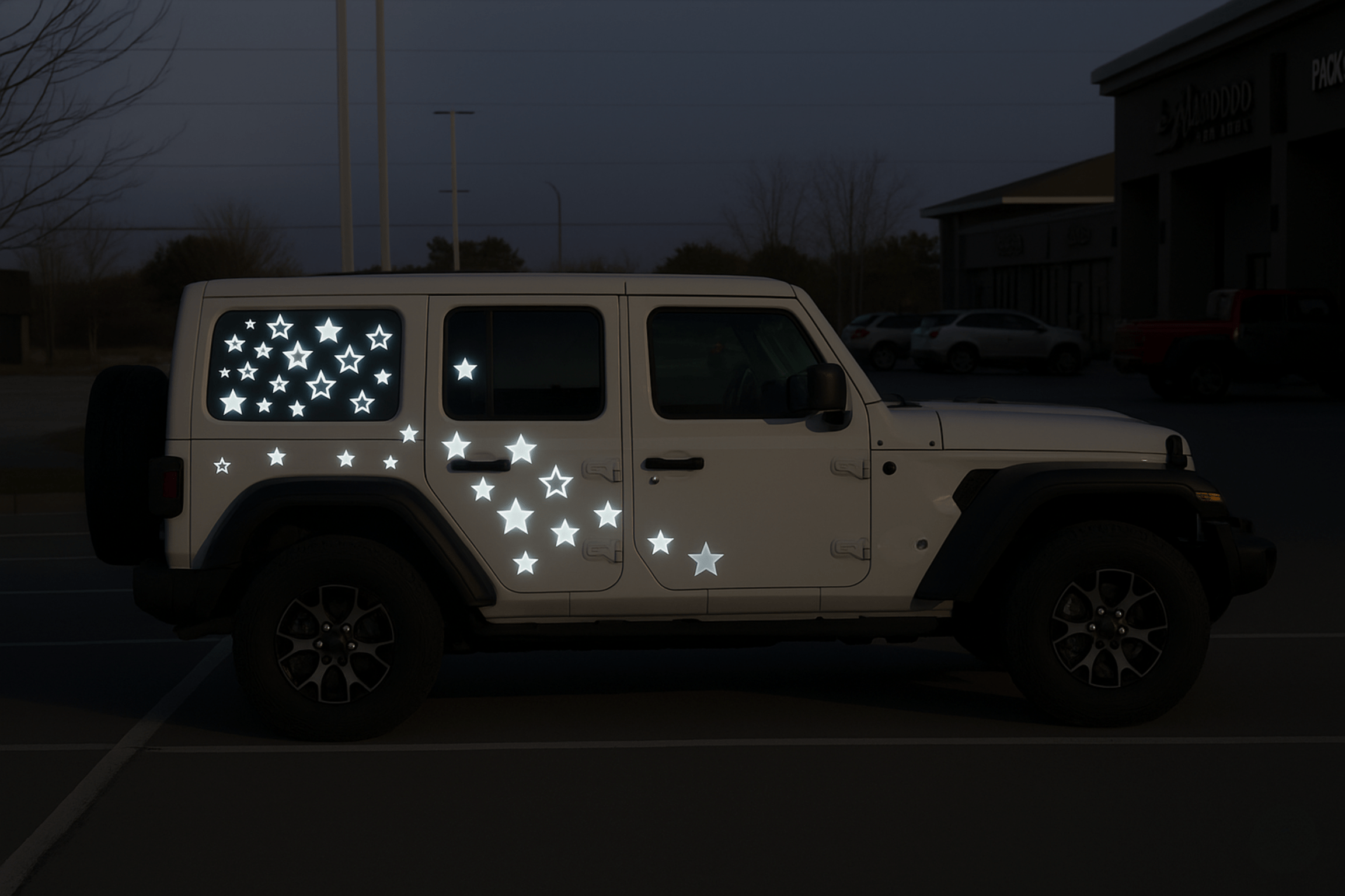 Reflective Star Decal Pack DIY Vinyl Stickers Jeep Wrangler SUV Gladiator 55+ - modifiedsix