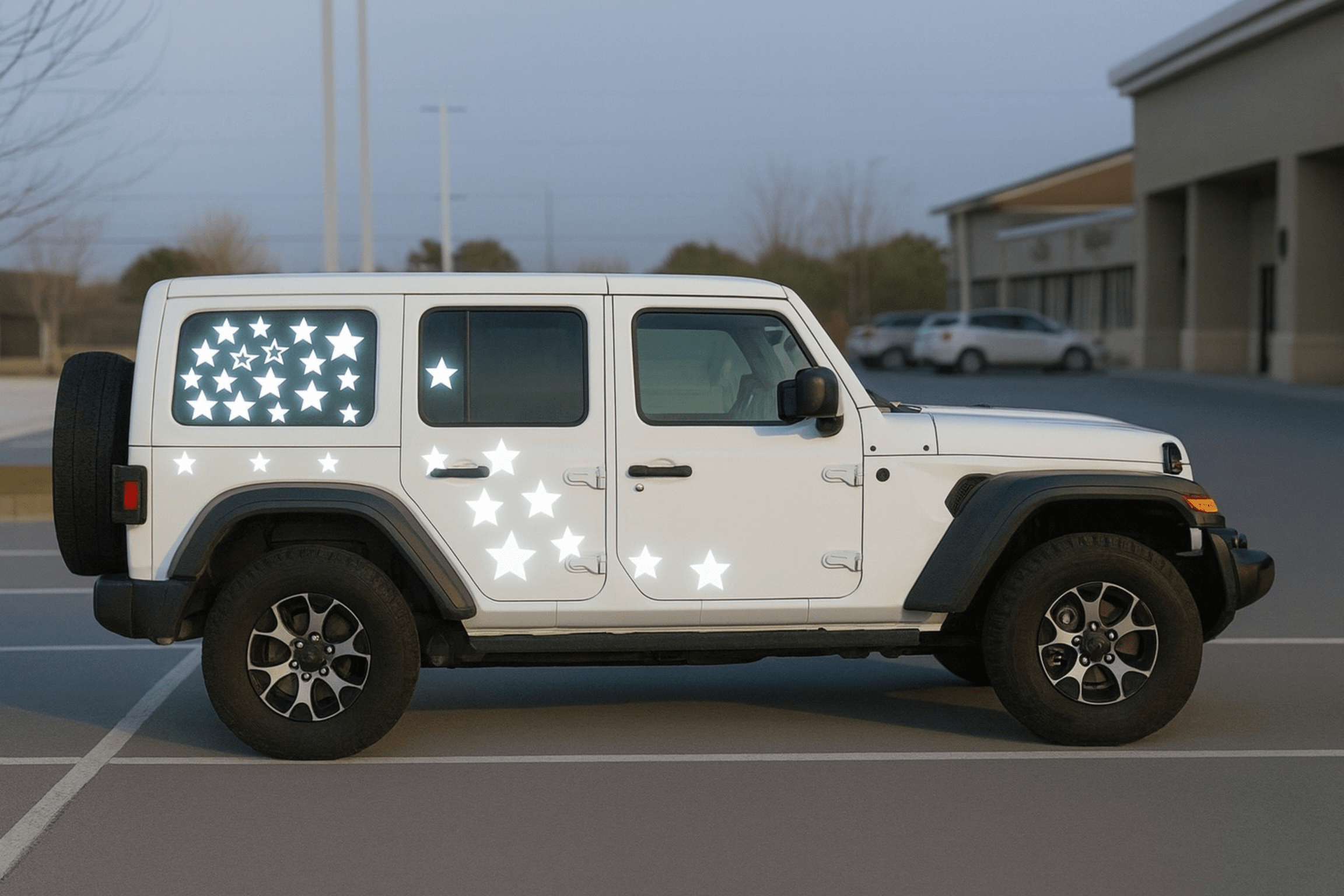 Reflective Star Decal Pack DIY Vinyl Stickers Jeep Wrangler SUV Gladiator 55+ - modifiedsix